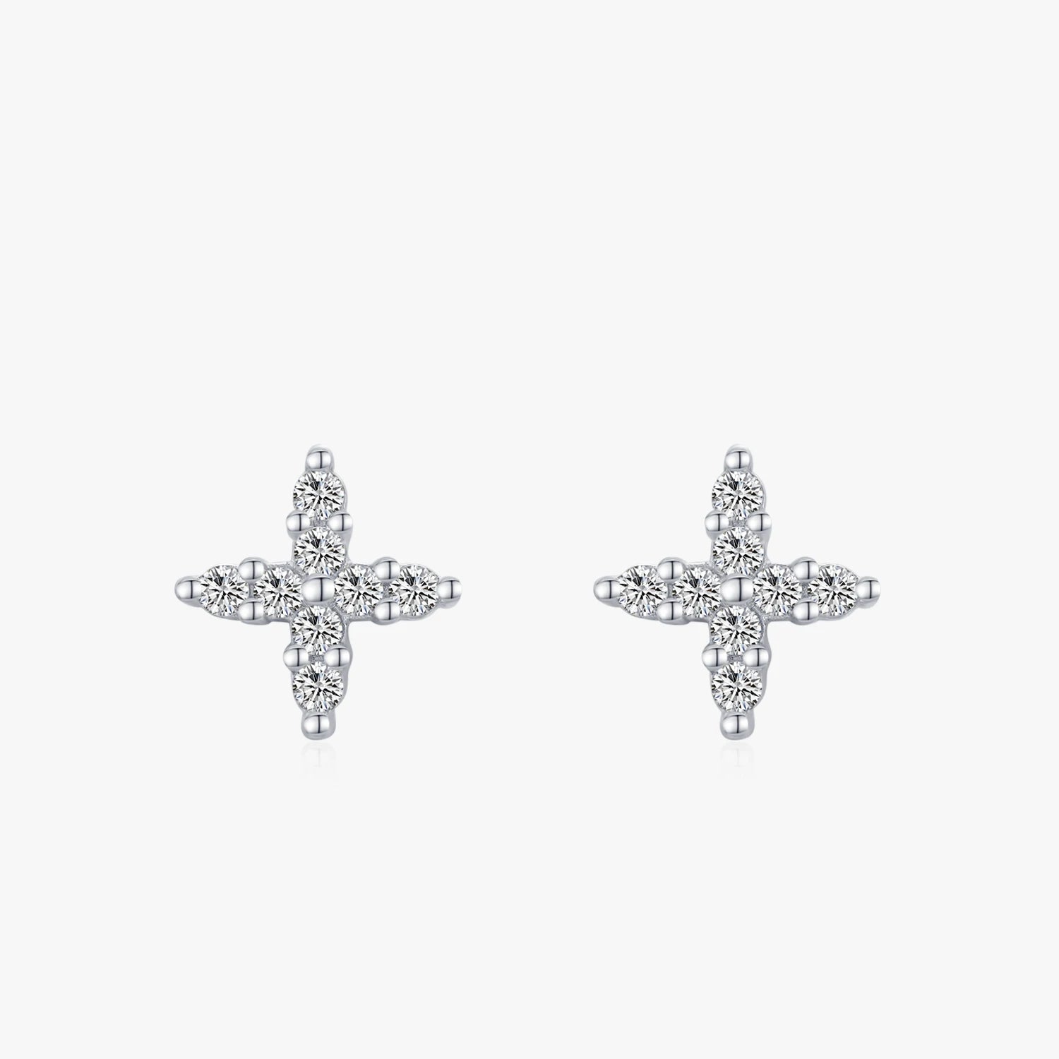 Ailmay Genuine 925 Sterling Silver Fine AAAAA Level Flower Stud Earrings for Women Wedding Engagement Anti-allergy Jewelry Gift