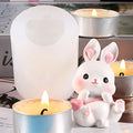 Easter Bunny Shape Scented Candle Liquid Silicone Mold Diy Tabletop Decoration Plaster Drop Glue Mold