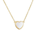 Wholesale Jewelry Silver 925 Mother of Pearl Shell Heart Chain Necklaces love for Women