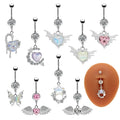 Gaby Custom Heart Fancy Large Surgical Stainless Steel Belly Button Rings Wholesale Bulk Navel Piercing Ombligo Jewelry