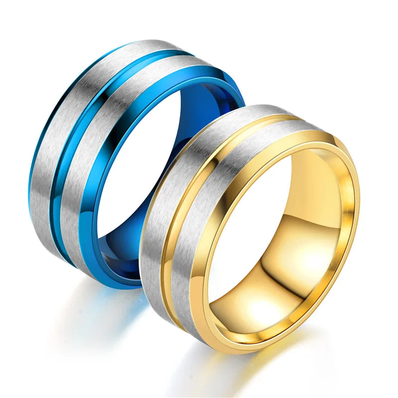 Wholesale Simple Men Jewelry Ring Anillo De Hombres Fashion Custom Stainless Steel Ring Tungsten Ring Men
