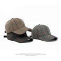 2024 Autumn New Female Hard Top Baseball Cap Outdoor Plaid Duck Tongue Sunscreen Baseball Caps Bulk