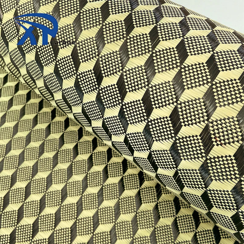 Factory Wholesale Plaid Jacquard Carbon Fibre Cloth 3D Carbon Fabric Mixed Hybrid Fabric