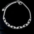 Sterling Silver 4*4mm Semi Mount Bracelet Empty Support Blank Claw Setting S925 Mountain Base Holder Without Stone Inlay for DIY