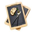 Hotel Retro Creative Black SLATE Bamboo Steak Plate