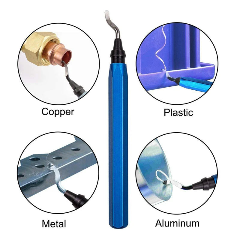 RB1000 Handle Burr Metal Repair Deburring Tool Kit Router Bit Rotary Deburr Blades Remover Hand DeburRed for Wood Plastic
