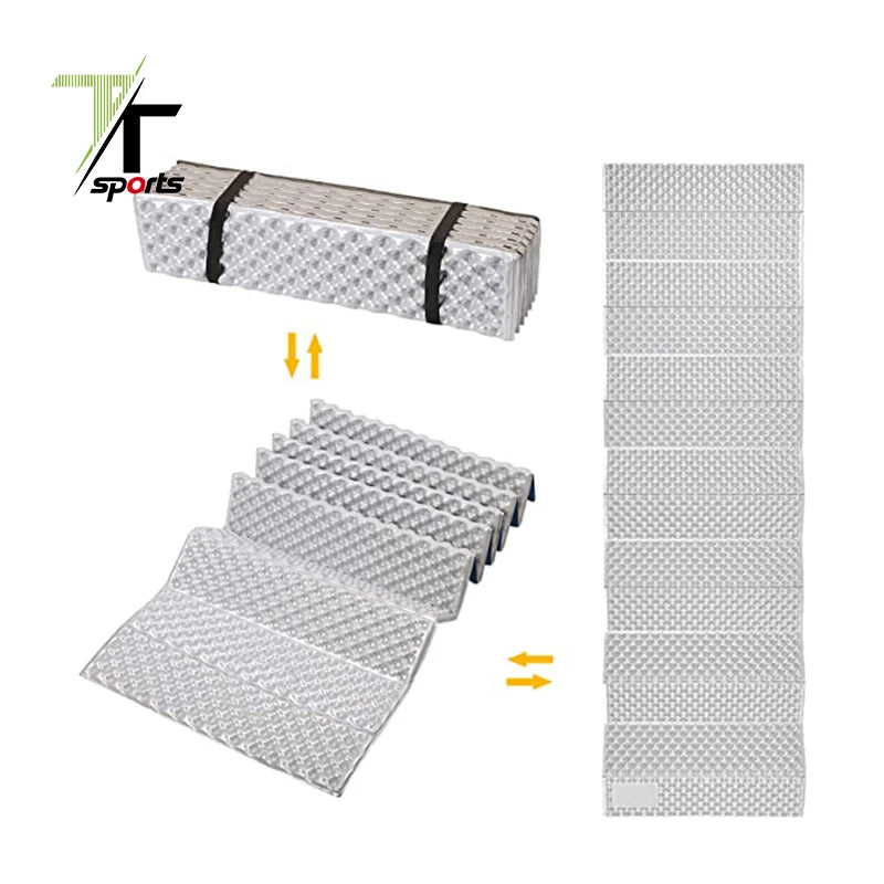 IXPE/XPE Closed Cell Foam Egg Nest Aluminum Silver Film Folding Sleeping Mat Moisture-proof Pad for Outdoor Camping Hiking