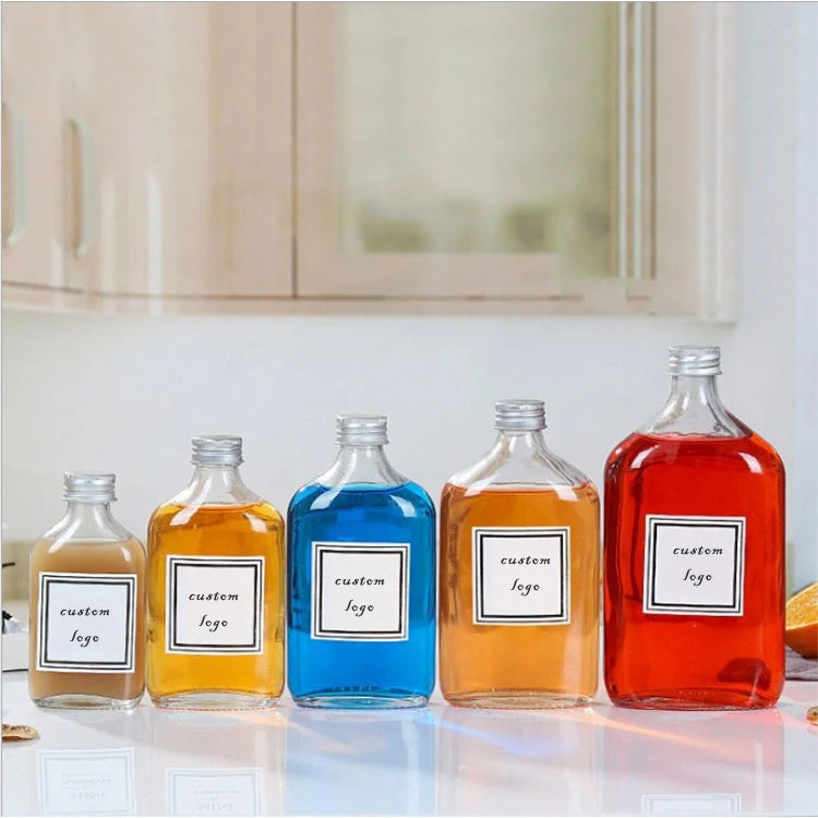 Square  Glass Beverage Bottle Kombucha Bottle Glass  Coffee Cold Brew Glass Bottle