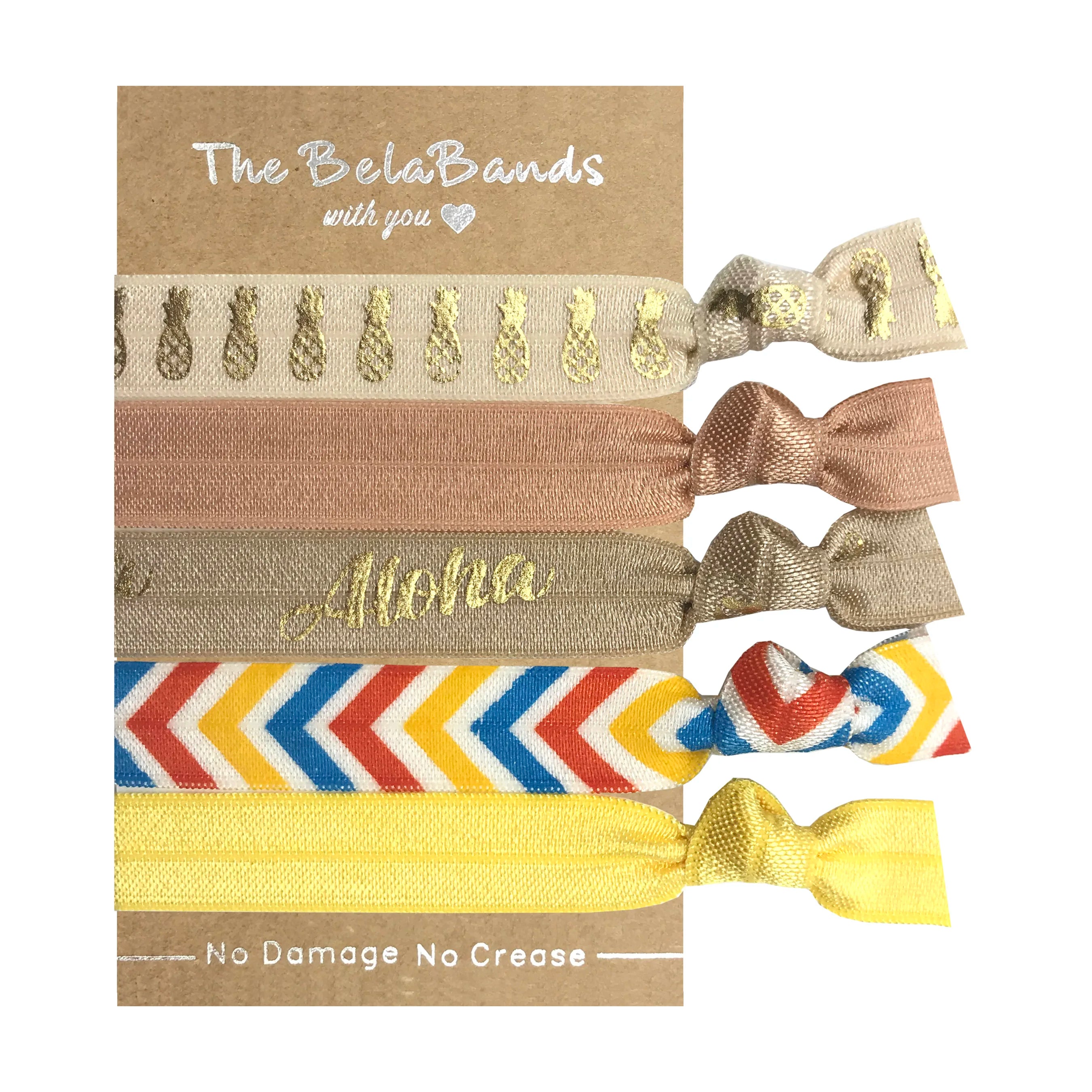 Leopard Letter Printed Hair Ties Ribbon Fold Over Elastic No Crease Ponytail Holder Hair Accessories Set Wholesale