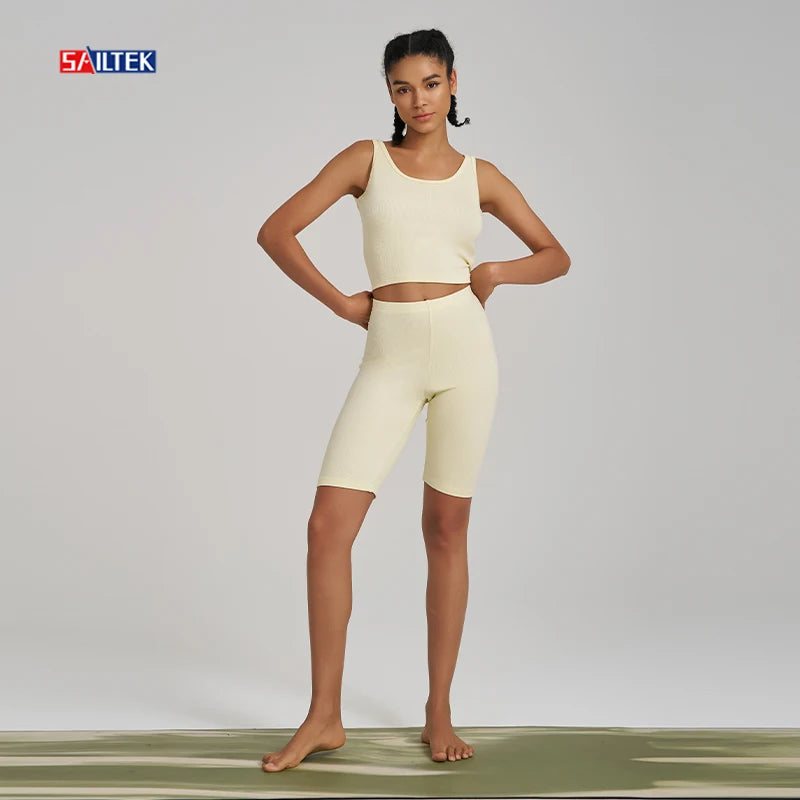 Wholesale Summer Women Clothes Custom Short Sets Sportswear 2 Piece Set Women Shorts Wholesale Two Piece Tank Top and Shorts Set