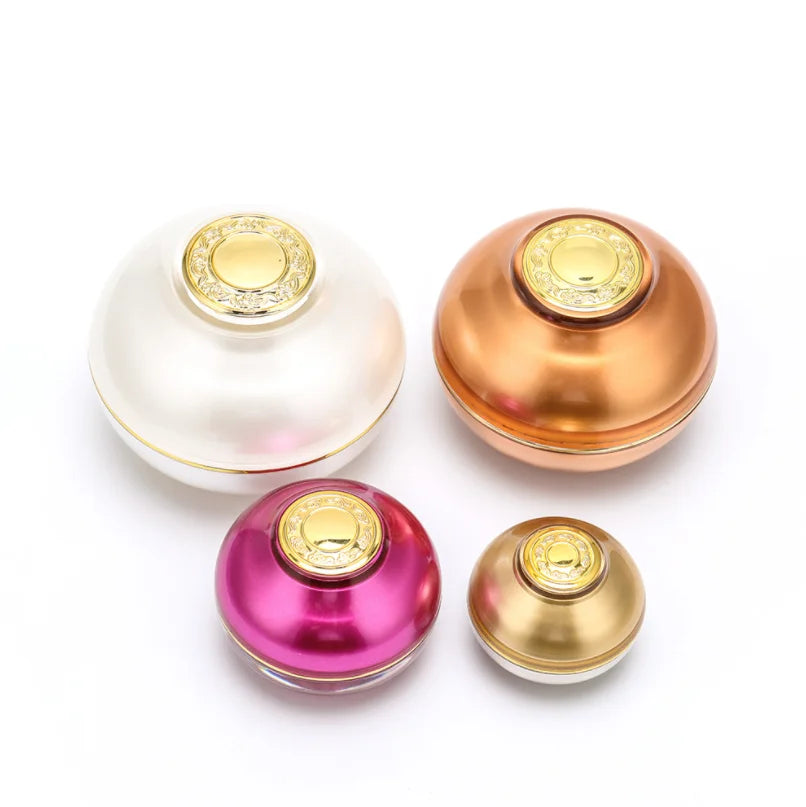 Skincare Pot Packaging in Stock 5g 15g 30g 50g Gold Shiny Luxury Cosmetic Jar Cream Container Acrylic Jar