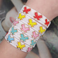 Handmade Boho butterfly Heart Shaped Fashion Bracelet with Multi-colored Design Personalized Adjustable for Couples Gift