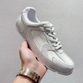 Classic Luxury Brands Men's Casual White/Black Lace-up Genuine Leather Toe Height Increasing Spring/Winter Summer Sports Running
