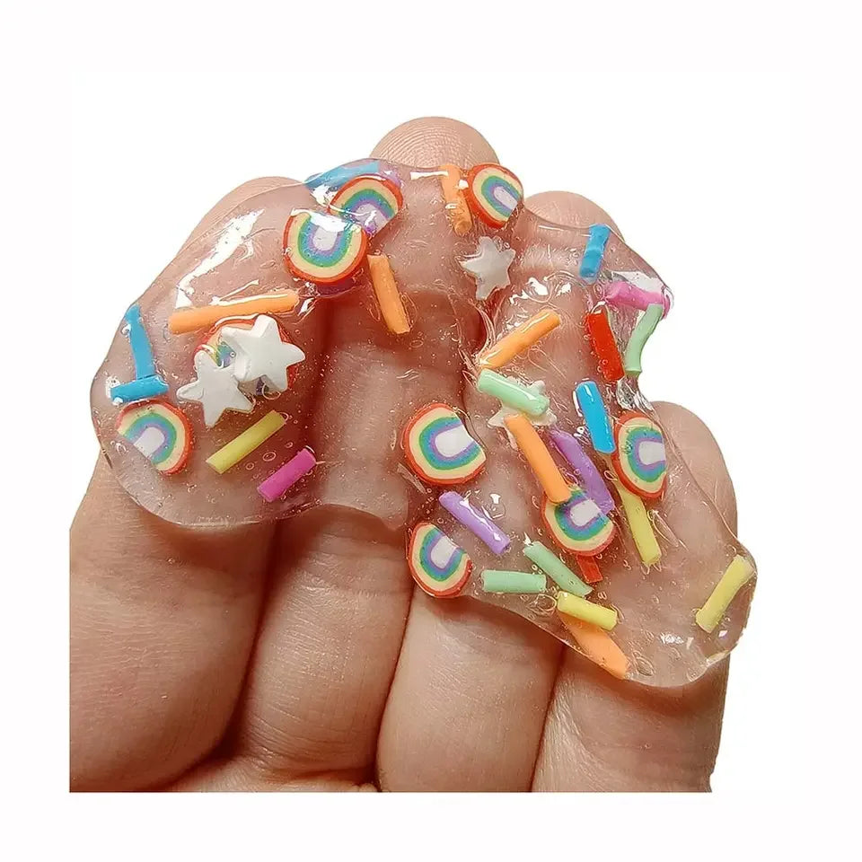 500g New Slime Cloud Rainbow Polymer Clay Slice Topping Supplies Cute DIY Candy Mixed Sprinkles Filler for Cloud Clear Slime