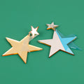 Fashionable Gold Acrylic Pentagram Earrings Creative Versatile Long Stud Earrings