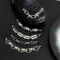 Wholesale Gothic Metal Shoe Chain Charms Cool Spikes Skull Clog Accessories DIY Rock Heavy Metal Sandals Decoration Links Bulk
