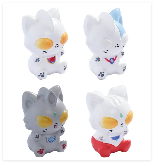 Colorful Mini Animals Resin Craft White Dog and Cat Toy Figurines Miniature Stuff Home Garden Aquarium Decoration Sculptures