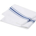 18 X 22 White Bistro Blue Washable Restaurant Stripe Napkins Fabric Cloth Wedding Table Dinner Napkins