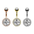 Wholesale Bulk 316 Stainless Steel Princess Navel Rings Large Zircon Drill Wedding Jewelry for Women Trending Parties Gifts