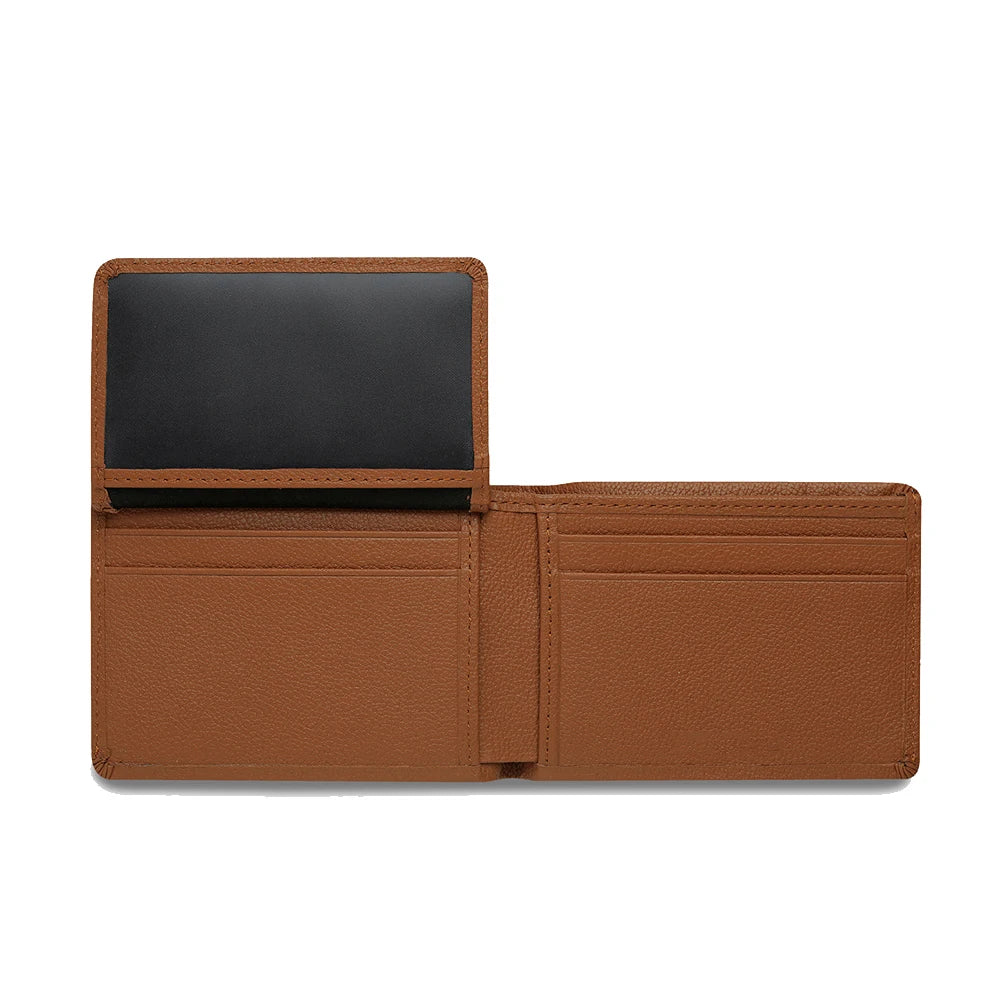 OEM ODM Wholesale Custom Classic Design Thread RFID Genuine Leather Trifold Credit Card Holder Wallet Unisex Short Clutch Purse