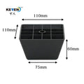 Hot Sale 60mmH Black Square Tapered Plastic Furniture Feet Wood Grain Modern Design for Bathroom Kitchen Dining Living Room