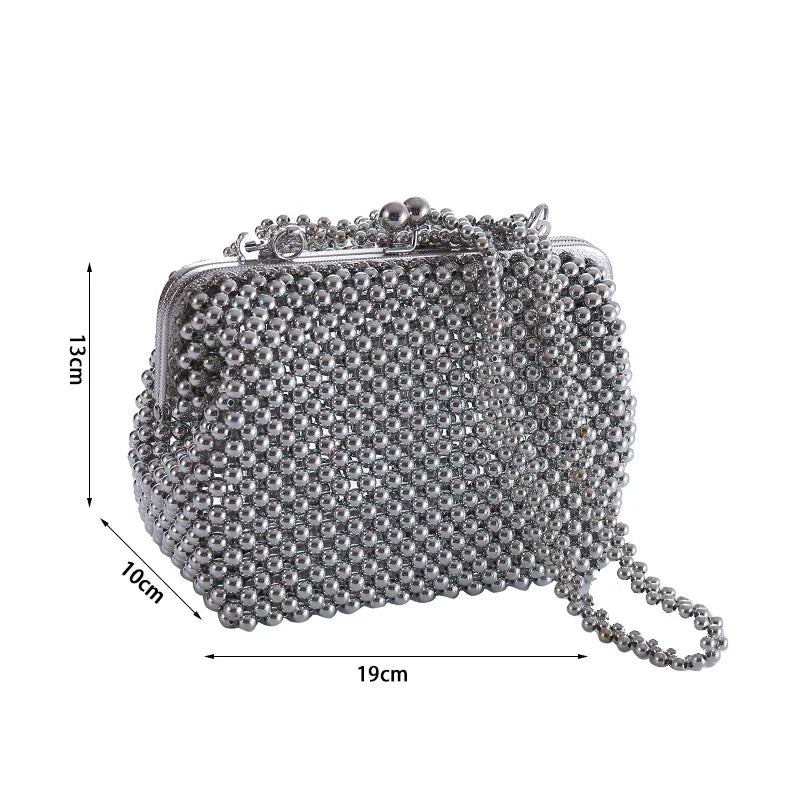 Guangzhou Auyan New Shell Small Fragrance Delicate Atmosphere Pearl Clip-on Handbag Dinner Evening Bag Women's Bag