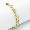 IVIAPRO Fashion Jewelry Gift 18K Gold Plated Adjustable Women Girls Cubic Zircon Oil Drip Evil Eye Bracelets