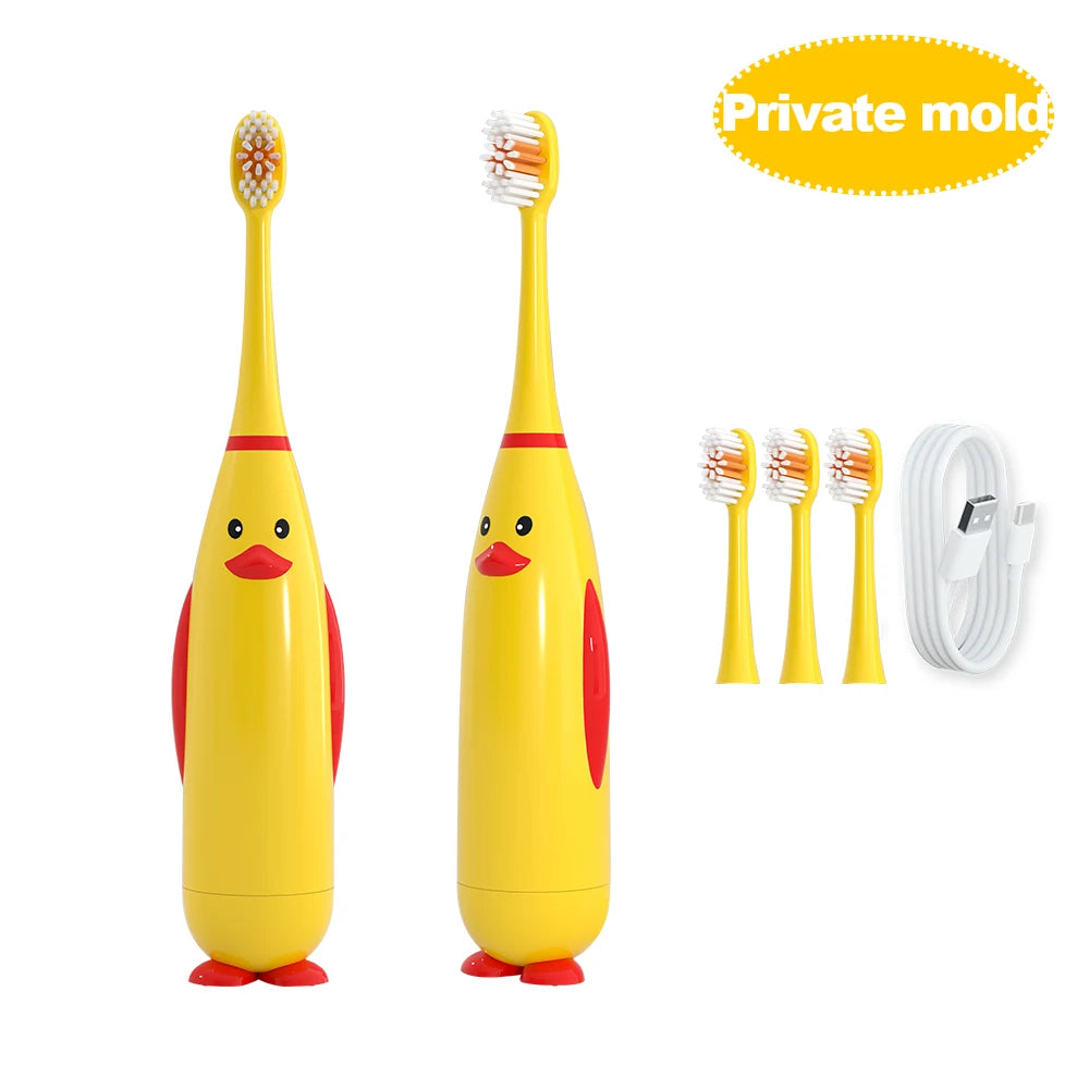 OEM ODM Cute Cartoon Sonic Electric Toothbrush for Kids Aged 3 to 7 Soft Bristle Oral Care