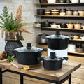 10-Piece Ceramic Glass Set Aluminum Alloy Pot Open Flame Stove Special Flat Bottomed Soup Pot Frying Pan Milk Pot Everyday