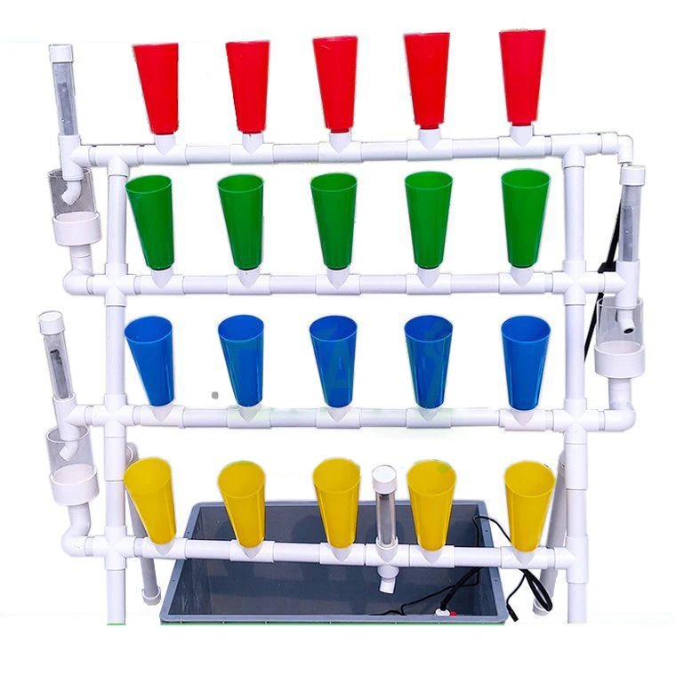 Siphon System Cone Hydroponic Seedling Fish tide Planting Cup Vertical Garden PVC Aquaponics System Indoor Hudroponic System