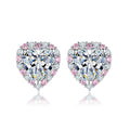 925 Silver Heart Shape Earrings Pink CZ Earrings for Valentine Women Present Jewelry