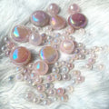 Aura Rose Quartz Sphere Plam Stones  Reiki Healing StoneCrafts  for Meditation