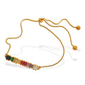 Fashion New Boho Style Minimalist Color Zircon 18k Gold Plated Tennis Chain CharmCopper Bracelet Gemstone Bracelet