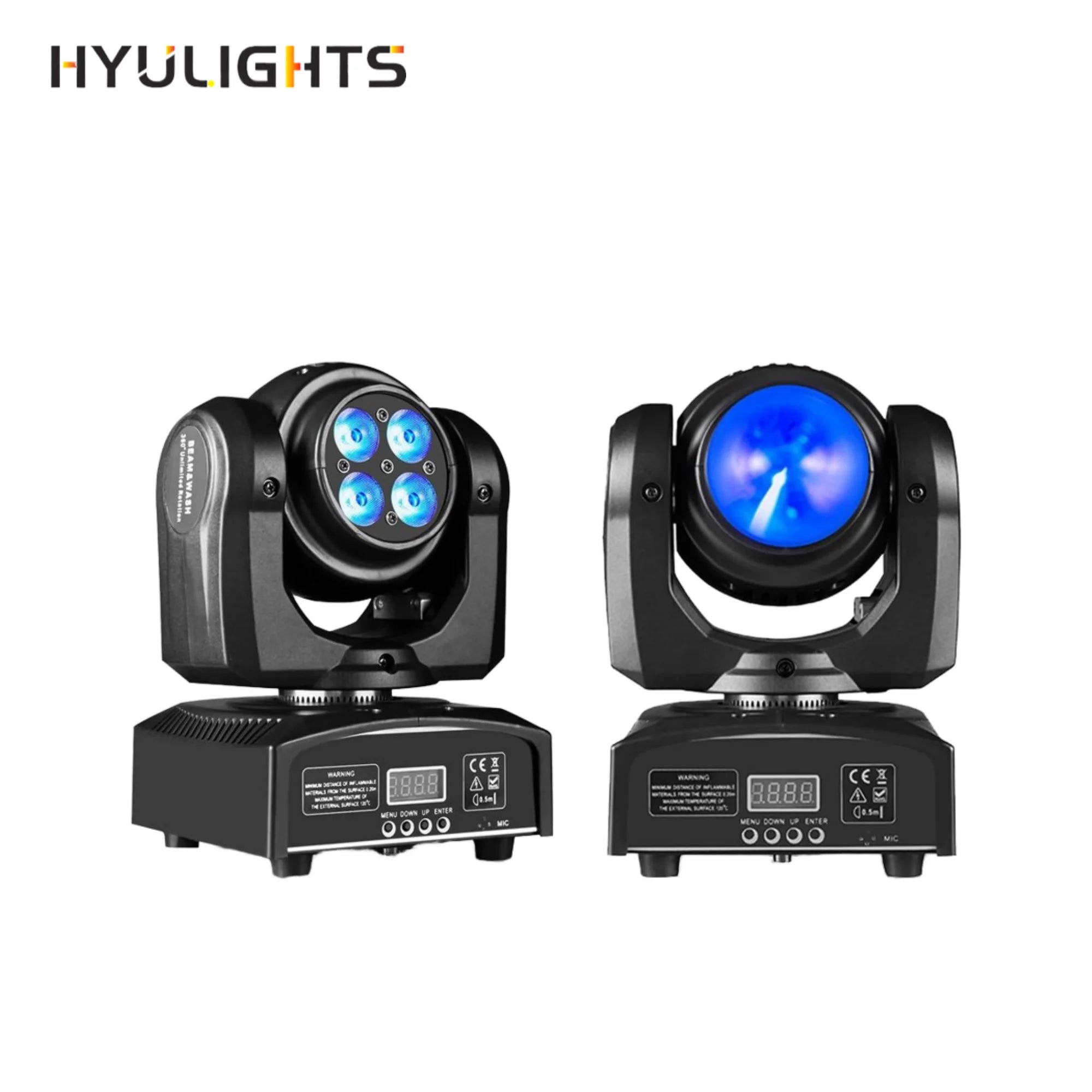 100W LED Moving Head Stage Lights 2-Sided Wash Beam Effect RGBW 4-in-1 DMX Sound Active for DJ Party Bar Show Wedding Lighting