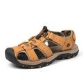 Casual Comfortable Men's Flat Genuine Leather Sports Sandals Breathable Outdoor Hiking Beach Summer Sandale Factory Genuine