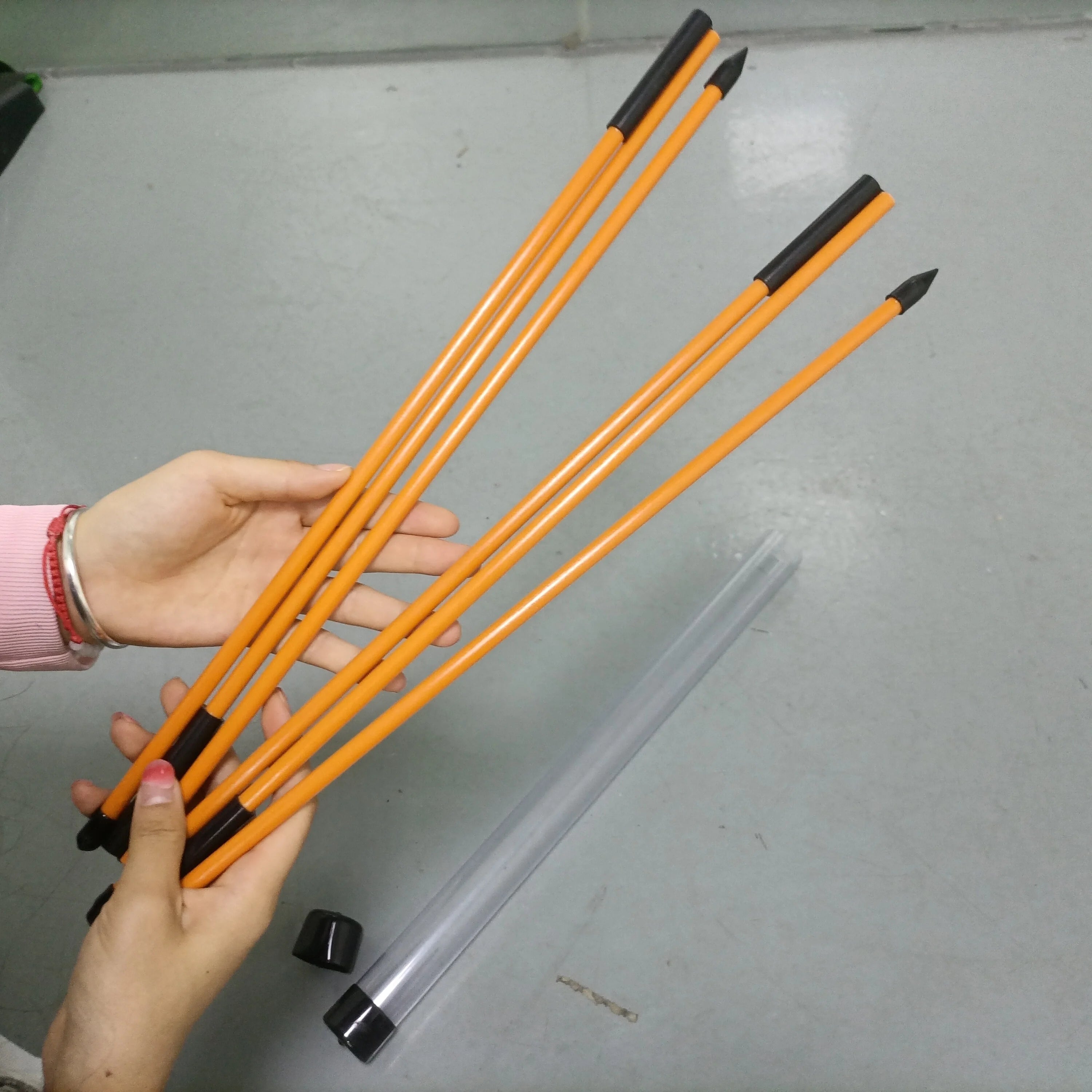 Folding Golf Alignment Stick Tubes 3 Sections Fiberglass Golf Putting Alignment Tour Sticks