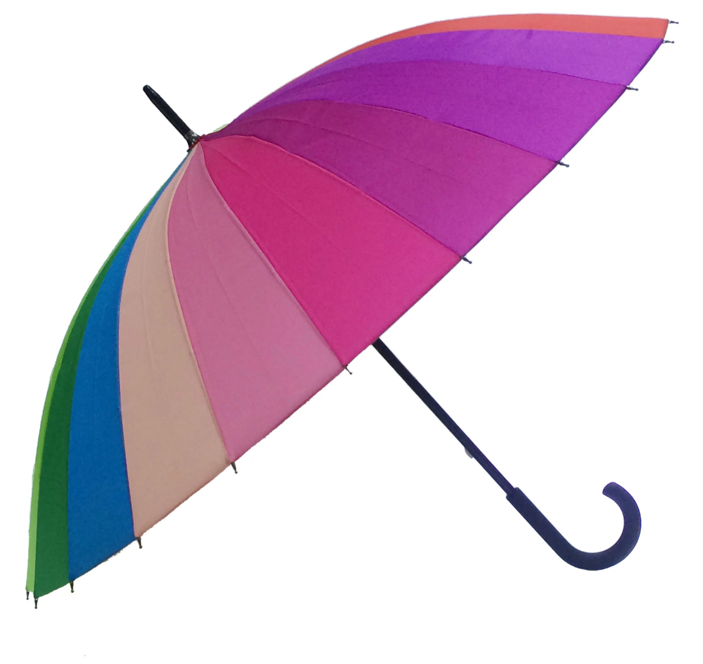 Wholesale Customized Logo Colorful Promotional Straight Golf Umbrella Rainbow Tie Dye Umbrella 24K Rainbow Umbrella