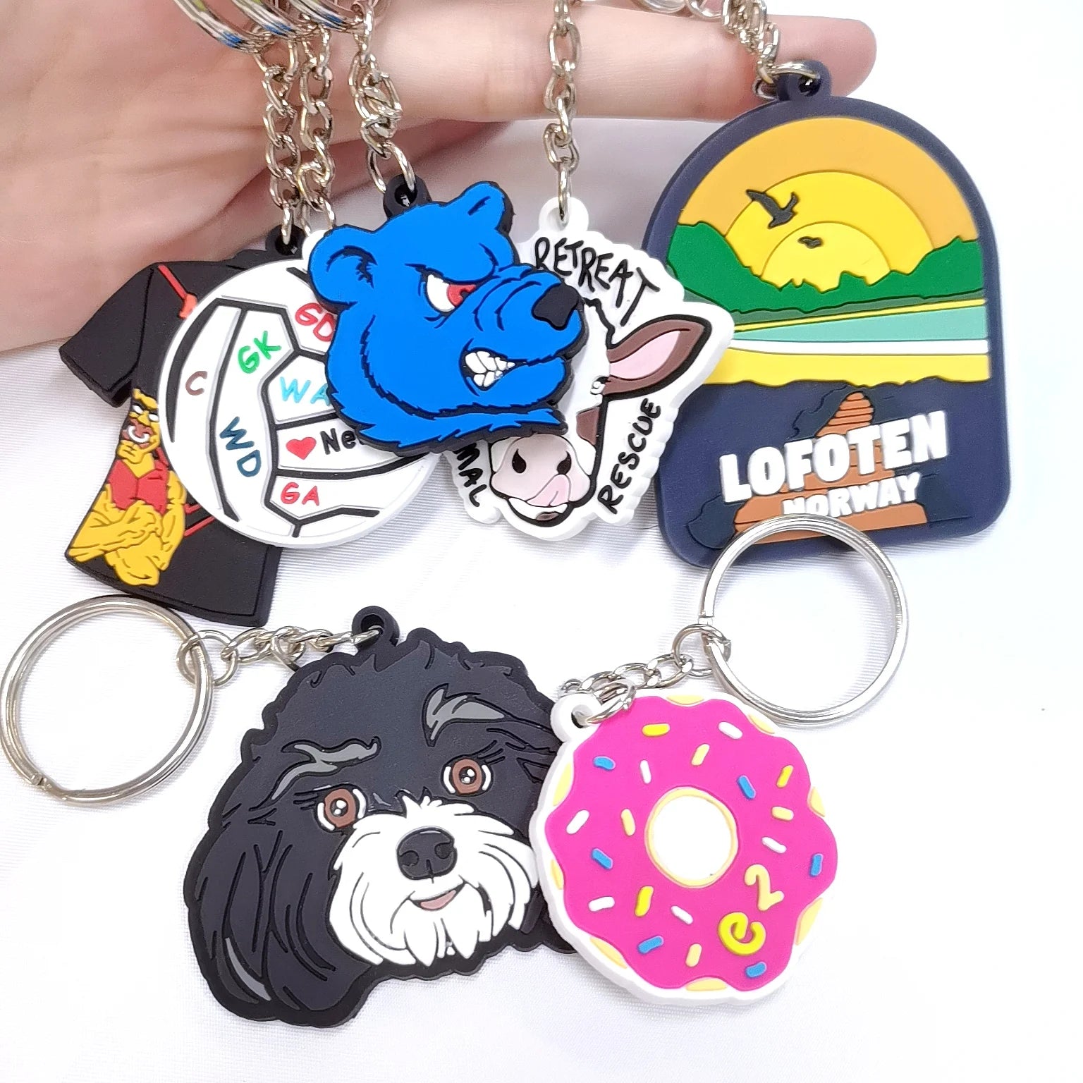2023 New Product Custom Promotional Gifts Cheap Cartoon Animal 2D Key Chain China Soft Keyring 3D Rubber PVC Keychain