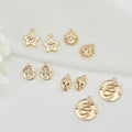 Wholesale Brass Cubic Zirconia Cross Snake Skull Shape 14K Gold Plated Necklace & Bracelet Charms for DIY Jewelry Making