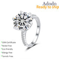 Hot Selling Fine Jewelry S925 Sterling Silver Six-claw 5Carat Moissanite Wedding Engagement Diamond Women Silver Ring