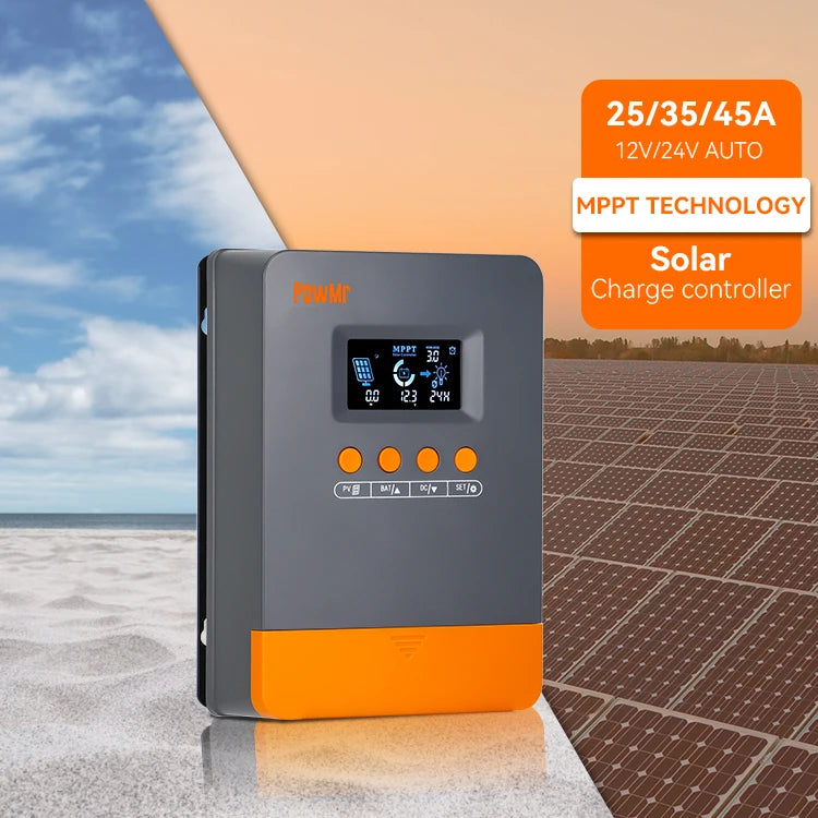PowMr 35A 30A 12V/24V MPPT Solar Controller Battery Charge Regulator With Max Input 100V Solar Controller
