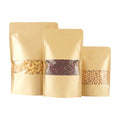 Factory Wholesale Recyclable Kraft Paper Plastic Bags High Quality Food Grade Kraft Paper Standing Bags With Windows