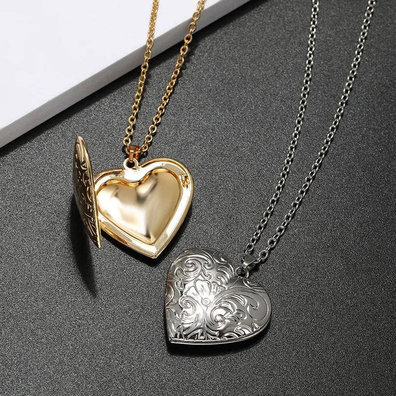 Personalized Custom DIY Style Gold Silver Plated Copper Oval Heart Open Sublimation Photo Locket Necklace for Woman