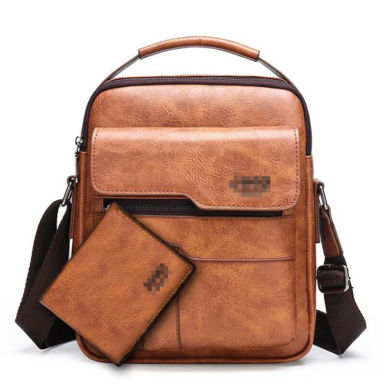 Promotion Popular Customized Crazy Horse Leather Crossbody  Shoulder Sling Bags for Men