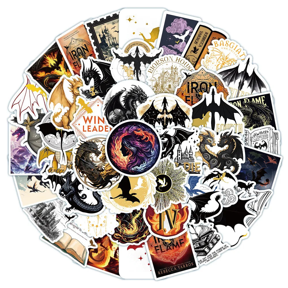 2024 New 50PCS Game Dragon Fourth Wing Iron Flame Stickers