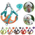 Luxury Adjustable Reflective Nylon Leather Sustainable Pet Dog Vest Chest Back Soft Mesh Padded No Pull Leash Training Harness MegaBDM