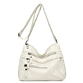 Women's Vintage Summer PU Leather Crossbody Bag Soft Handbag With Multi-Pockets Floral Messenger Purse