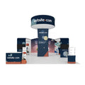Mobile 20x20ft Tradeshow Exhibition Booth with Aluminum Fabric Tension Display Easy Installation & Customizable Color