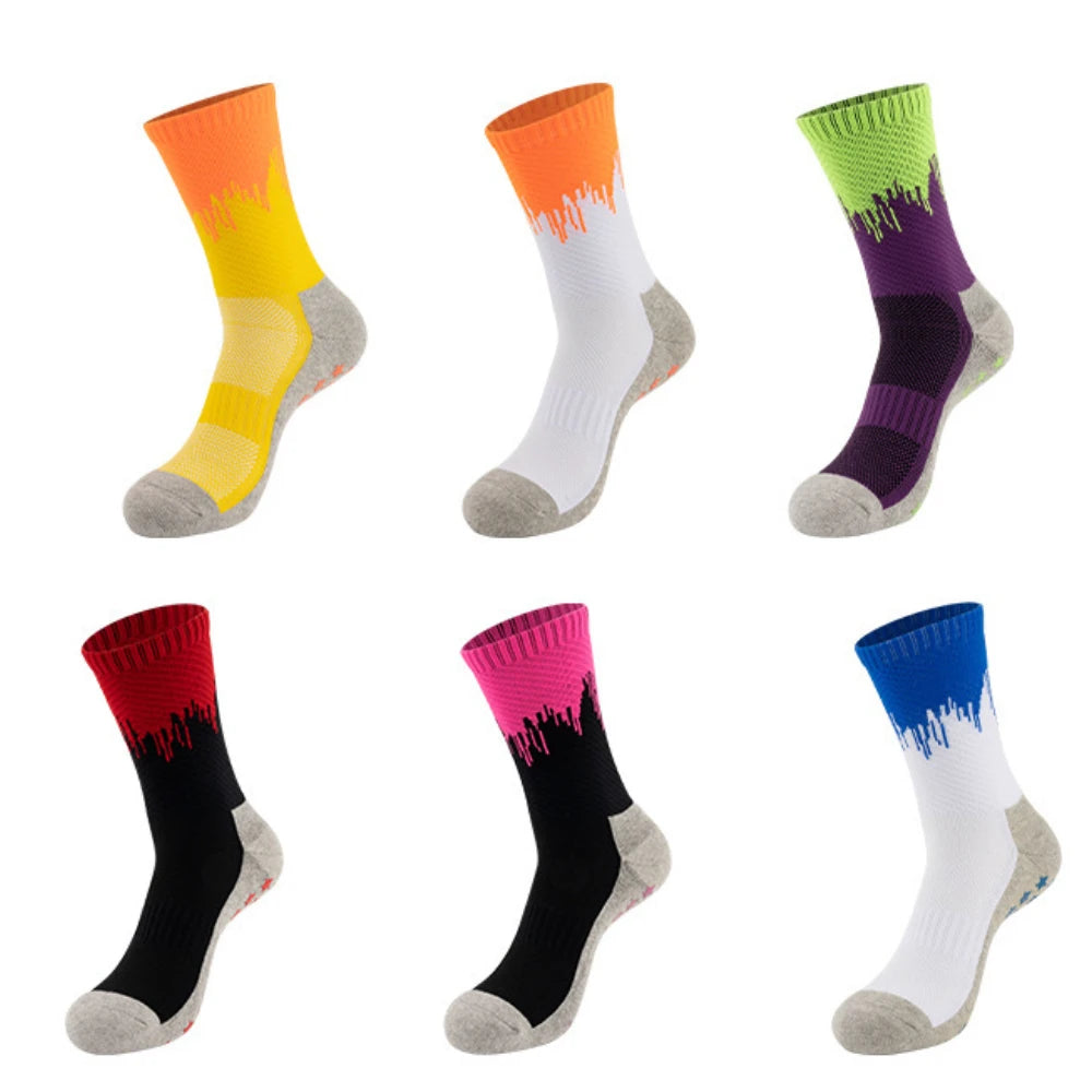 Anti Slip Sport Socks Cotton Running Football Grip Men Socks Soccer