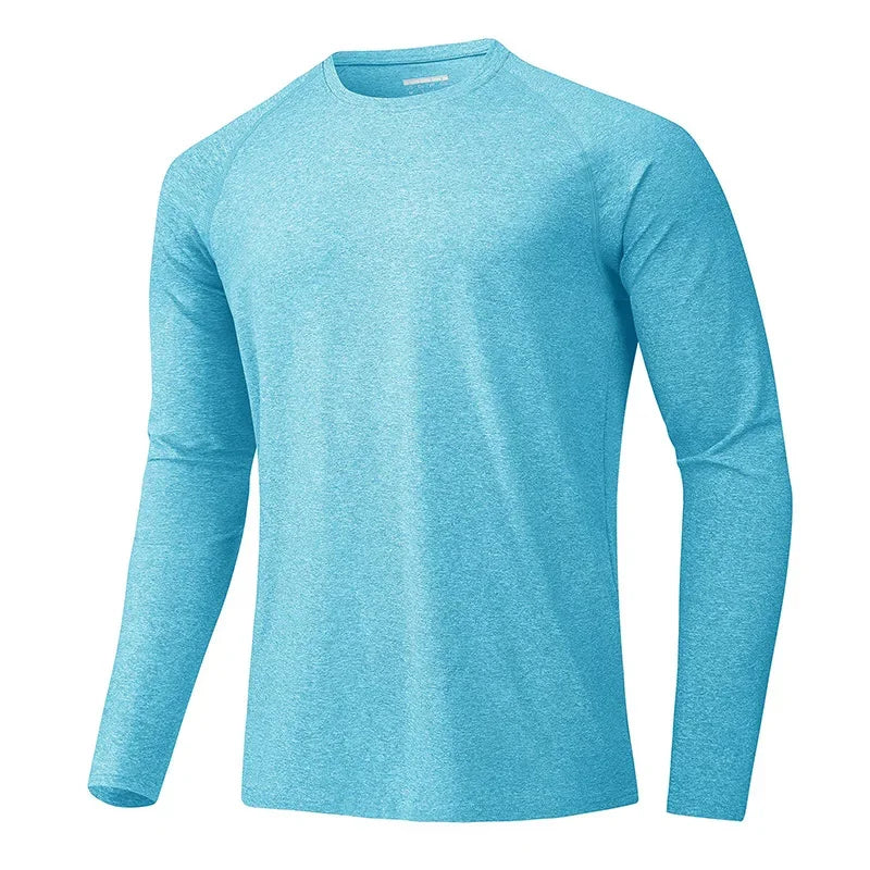 Custom Men's Sun Protection T-shirt Long Sleeve Hiking Fishing Shirts UPF50 UV Pullover Tops Shirts for Men